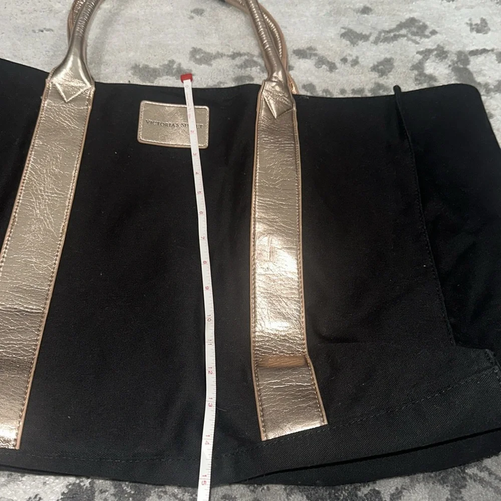 Victoria Secret black and rose gold large tote bag